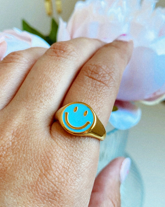 Anillo Smiley Azul